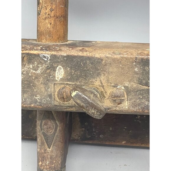 antique wood working tool plane g mills brass fittings stamped 8x9x4" READ - Picture 6 of 8